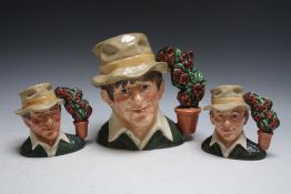 THREE GRADUATING ROYAL DOULTON CHARACTER JUGS - RIP VAN WINKLE, consisting of small D6517, medium D