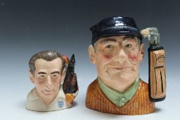ROYAL DOULTON CHARACTER JUG - SIR STANLEY MATTHEWS D7161, limited edition number 694, H 13 cm, toge
