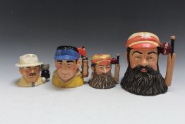 FOUR ROYAL DOULTON CHARACTER JUGS CONSISTING OF W.G.GRACE D7032, a smaller D6845 example - limited