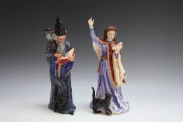 TWO ROYAL DOULTON FIGURES - THE SORCERESS HN4253, and The Wizard HN2877, H 25 cmCondition R