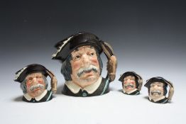FOUR GRADUATING ROYAL DOULTON CHARACTER JUGS - SANCHO PANCA, consisting of two small D6518, medium