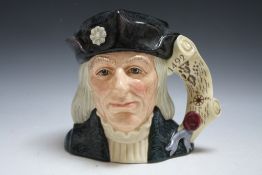 ROYAL DOULTON CHARACTER JUG - CHRISTOPHER COLUMBUS D6891, H 17.5 cm