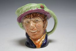 RARE MEDIUM ROYAL DOULTON CHARACTER JUG - PEARLY GIRL ARRIET, with blue jacket, H 8.5 cmCond