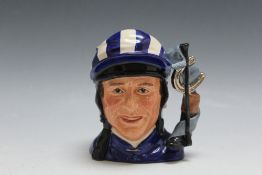 ROYAL DOULTON CHARACTER JUG - WILLIE CARSON O.B.E D7111, limited edition number 212, H 12 cm