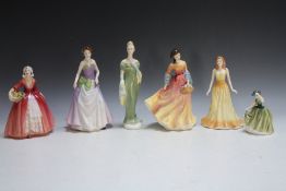 SIX ROYAL DOULTON FIGURES CONSISTING OF SUMMER SCENT, Lorna, Jessica, Opal, Janet and a small Butte