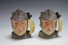 TWO ROYAL DOULTON CHARACTER JUGS - GLADIATOR, both medium D6553 11 cm, H 20 cm
