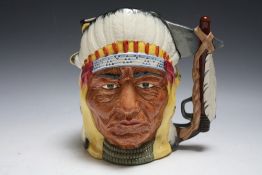 LIMITED EDITION DOUBLE SIDED ROYAL DOULTON CHARACTER JUG - BATTLE OF LITTLE BIG HORN GEORGE ARMSTRO