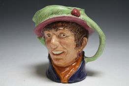RARE LARGE ROYAL DOULTON CHARACTER JUG - PEARLY GIRL ARRIET D6208, with blue jacket,H 16.5 cm