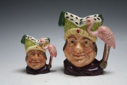 ROYAL DOULTON SMALL AND MEDIUM CHARACTER JUGS - THE UGLY DUCHESS D6607 AND D6603, tallest 10.5 cm<b