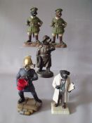 FIVE BOXED ROBERT HARROP SPECIAL LIMITED EDITION DOG FIGURES, to include a Special Gold Patina 'The