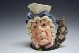 ROYAL DOULTON CHARACTER JUG - THE COOK AND THE CHESHIRE CAT D6842, H 17.5 cm