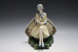 AN 'ORIGINAL ARTIST PROOF' KEVIN FRANCIS CLARICE CLIFF TYPE FIGURE, H 22 cm