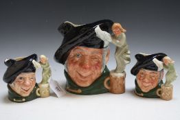 THREE ROYAL DOULTON CHARACTER JUGS - TAM O'SHANTER, consisting of two medium D6636 and a large exam