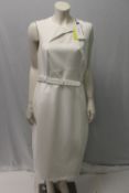 KAREN MILLEN, a ladies white / ivory dress, slashed to front, size UK 16