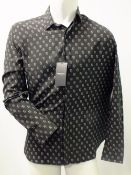 SAINT LAURENT, a black playing card patterned shirt, size 40