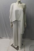 OUTLINE, a ladies one shoulder jump suit, white, size 14