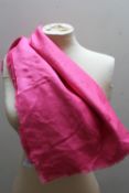 A LADIES DIOR CERISE PINK SILK BLEND WARP / PASHMINA, approx 140 x 140 cm