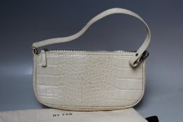 A BY FAR CREAM HANDBAG, zip fastening, W 28 cm