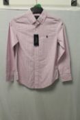 RALPH LAUREN, a boys pink check shirt, size 12