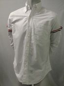 TOM BROWNE, a mens white shirt with arrow stripes, collar size 16