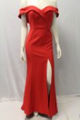 JARLO, a ladies long length dress in red, size 8