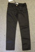 A PAIR OF MOSCHINO CHILDRENS BLACK TROUSERS, size for 6 years, 116 cm