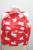 A STELLA MCCARTNEY FOR KIDS BACKPACK, red design with swans