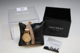 A BOXED TOKYOBAY WRIST WATCH, DIA 3 CM