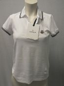 MONCLER, a boys whit polo shirt, size extra small