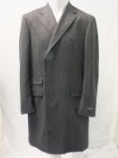 ERMENEGILDO ZEGNA, a mens charcoal grey tailored coat, size L