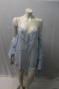 GABRIELI BIELMI, a ladies blue top with fancy sleeve, size 12
