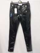 WANDA NYLON, a pair of ladies black patent leather trousers, size 10