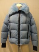 MONCLER, a ladies bomber jacket with fur collar