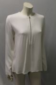 STELLA MCCARTNEY, a ladies white top with zipped detail to front, size EU 40