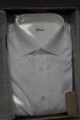 A BOXED BRIONI GENTLEMANS WHITE SHIRT, size 42