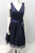 ELIZA F, a ladies dress, blue flower and sash, size 12