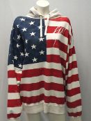 BALMAIN / GAP PARTNERSHIP, a unisex oversize sweatshirt with US flag, size L