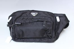 A PRADA BLACK BUM BAG