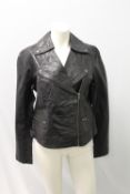 MARY PORTAS, a ladies black leather jacket, size 14