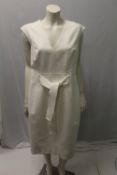 KAREN MILLEN, a ladies white / ivory tie-front dress, size 16