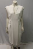 KAREN MILLEN, a ladies white / ivory dress, gathered effect to front, size UK 16