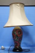 A MOORCROFT 'PHEASANTS' EYE' PATTERN LAMP, SHADE A/F