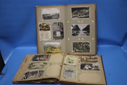 TWO EDWARDIAN POSTCARD ALBUMS AND CONTENTS