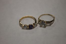 TWO LADIES STONE SET DRESS RINGS