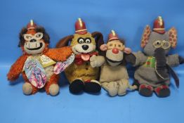 FOUR ORIGINAL BANANA SPLITS SOFT TOYS WITH TAGS