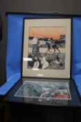 A PAIR OF BLOCK PRINTS BY M. L. ATTENBOROUGH ENTITLED LEAMORE RIDERS I AND II (2)