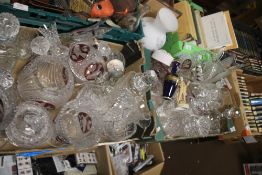 TWO TRAYS OF ASSORTED GLASSWARE (TRAYS NOT INCLUDED)