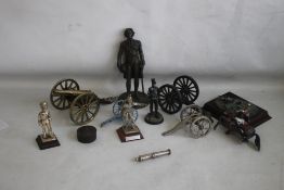 NAPOLEONIC WARS INTEREST, to include a cold cast bronze figure of Nelson, a Wellington