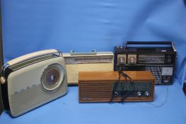FOUR VINTAGE RADIOS INCLUDING BUSH, GEC, MURPHY ETC.