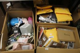 THREE BOXES OF MAINLY NEW ITEMS TO INCLUDE MAKE UP BRUSHES, SOFT TOYS, PHONE CASES ETC.